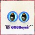 1 Pair  Hand Painted Blue on Blue Eyes Safety Eyes Plastic Eyes